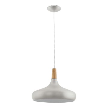 Eglo - Luster na sajli 1xE27/40W/230V pr. 40 cm srebrno - FSC sertifikovano