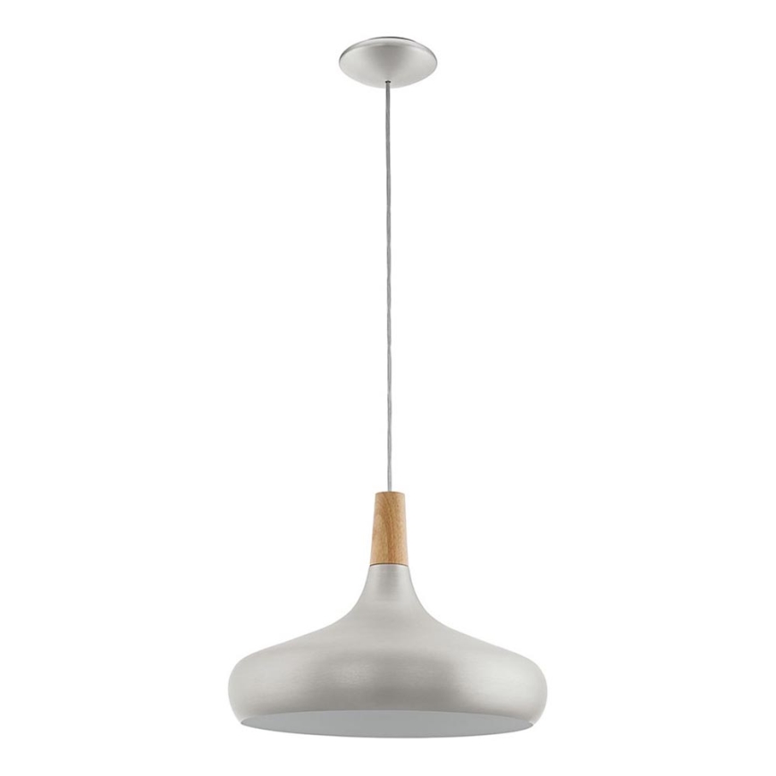 Eglo - Luster na sajli 1xE27/40W/230V pr. 40 cm srebrno - FSC sertifikovano
