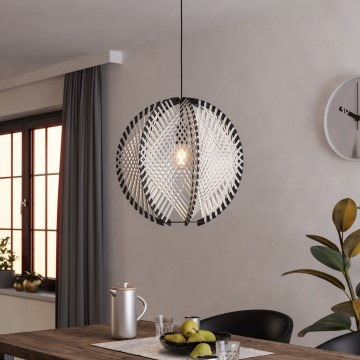 Eglo - Luster na sajli 1xE27/40W/230V pr. 48 cm bela/crno