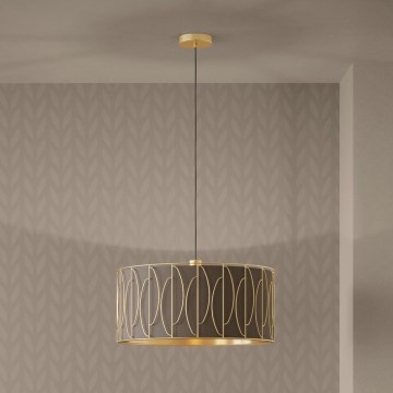 Eglo - Luster na sajli 1xE27/40W/230V zlatna/braon