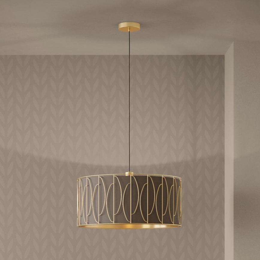Eglo - Luster na sajli 1xE27/40W/230V zlatna/braon