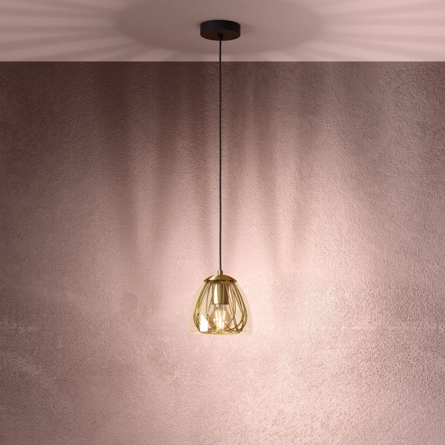 Eglo - Luster na sajli 1xE27/40W/230V zlatna