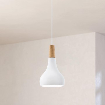 Eglo - Luster na sajli 1xE27/60W/230V pr. 18 cm bela - FSC sertifikovano