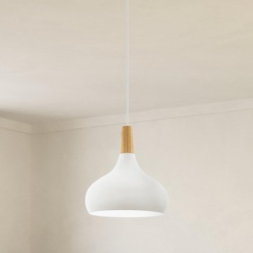 Eglo - Luster na sajli 1xE27/60W/230V pr. 28 cm bela - FSC sertifikovano