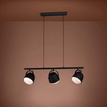 Eglo - Luster na sajli 3xE27/28W/230V crno