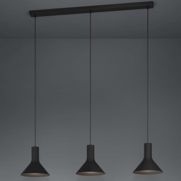 Eglo - Luster na sajli 3xE27/28W/230V crno