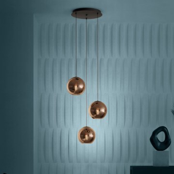Eglo - Luster na sajli 3xE27/40W/230V bakrena