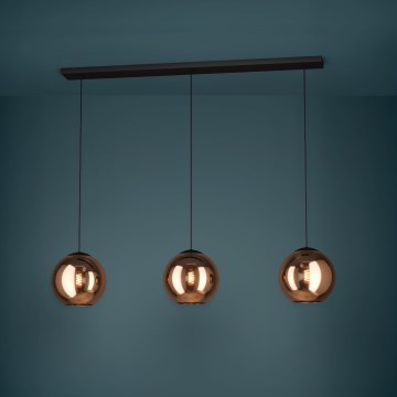 Eglo - Luster na sajli 3xE27/40W/230V bakrena