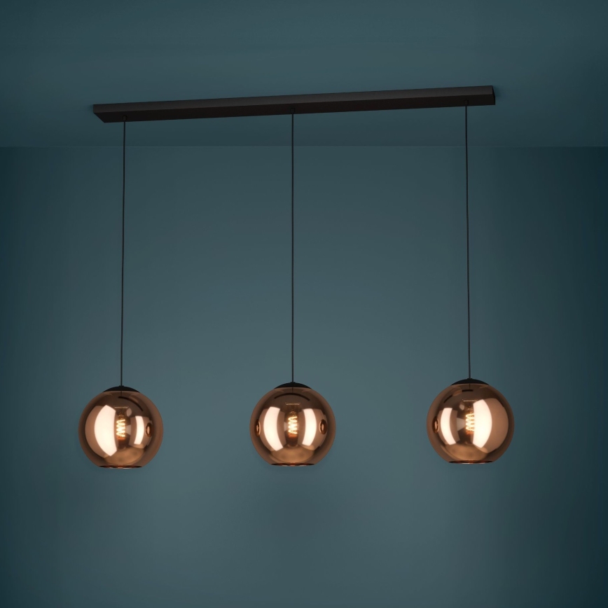 Eglo - Luster na sajli 3xE27/40W/230V bakrena
