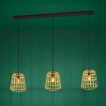 Eglo - Luster na sajli 3xE27/40W/230V braon