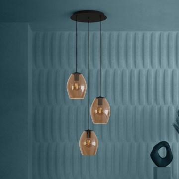 Eglo - Luster na sajli 3xE27/40W/230V braon