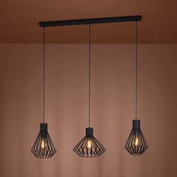 Eglo - Luster na sajli 3xE27/40W/230V crno