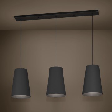 Eglo - Luster na sajli 3xE27/40W/230V crno