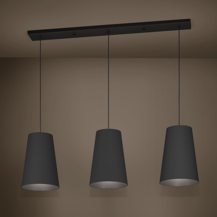 Eglo - Luster na sajli 3xE27/40W/230V crno
