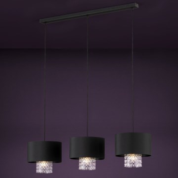 Eglo - Luster na sajli 3xE27/40W/230V crno