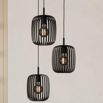 Eglo - Luster na sajli 3xE27/40W/230V crno