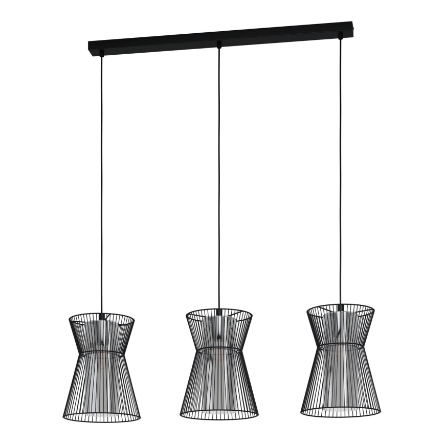 Eglo - Luster na sajli 3xE27/40W/230V crno