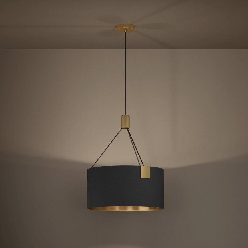 Eglo - Luster na sajli 3xE27/40W/230V crno/zlatna