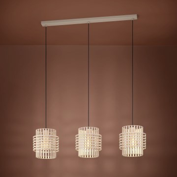 Eglo - Luster na sajli 3xE27/40W/230V kremasta