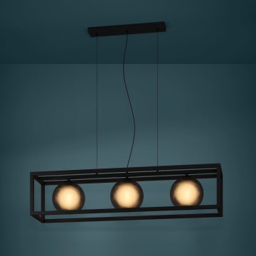 Eglo - Luster na sajli 3xE27/40W/230V sivo/crno