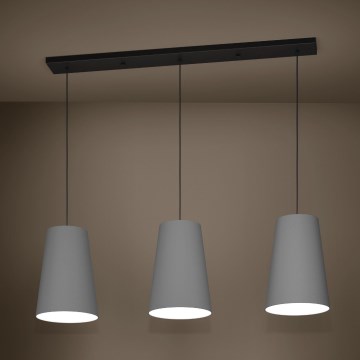 Eglo - Luster na sajli 3xE27/40W/230V sivo