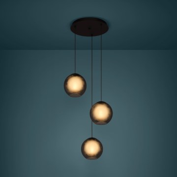 Eglo - Luster na sajli 3xE27/40W/230V sivo
