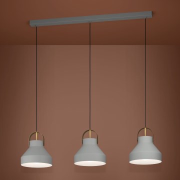 Eglo - Luster na sajli 3xE27/40W/230V sivo