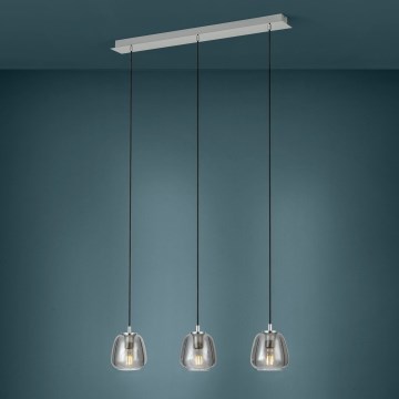 Eglo - Luster na sajli 3xE27/40W/230V sivo