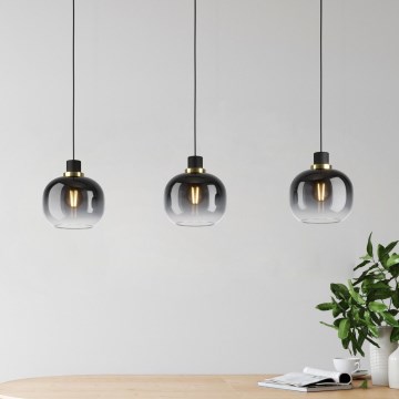 Eglo - Luster na sajli 3xE27/40W/230V sivo