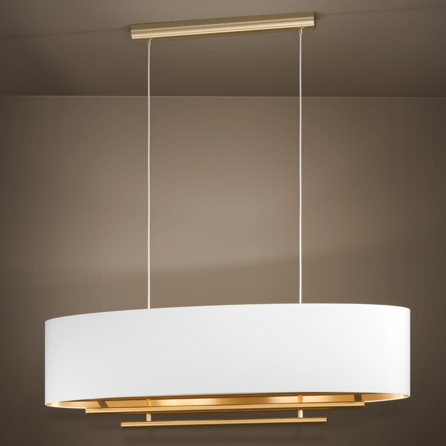 Eglo - Luster na sajli 4xE27/40W/230V bela/zlatna