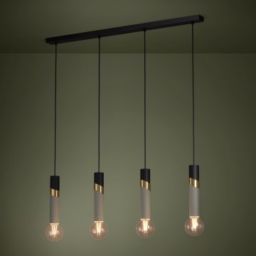 Eglo - Luster na sajli 4xE27/40W/230V crno/zlatna