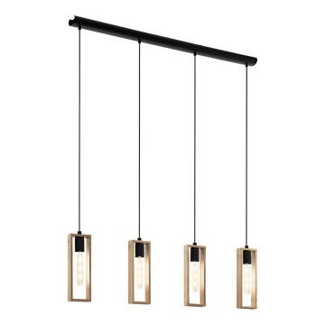 Eglo - Luster na sajli 4xE27/60W/230V - FSC sertifikovano