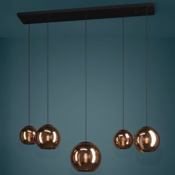 Eglo - Luster na sajli 5xE27/40W/230V bakrena