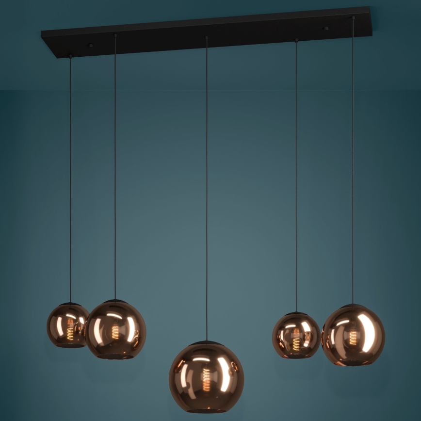 Eglo - Luster na sajli 5xE27/40W/230V bakrena