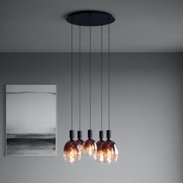 Eglo - Luster na sajli 5xE27/40W/230V crno