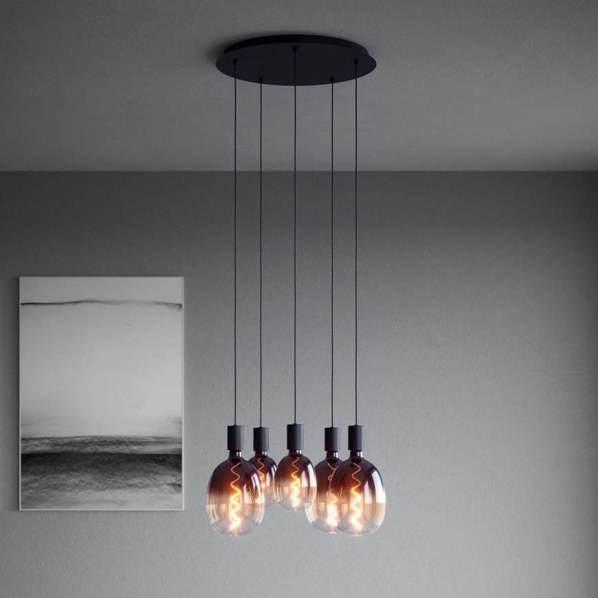 Eglo - Luster na sajli 5xE27/40W/230V crno