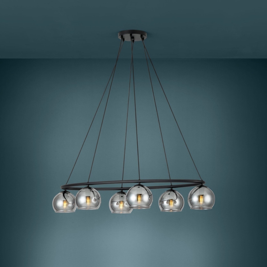 Eglo - Luster na sajli 6xE14/25W/230V