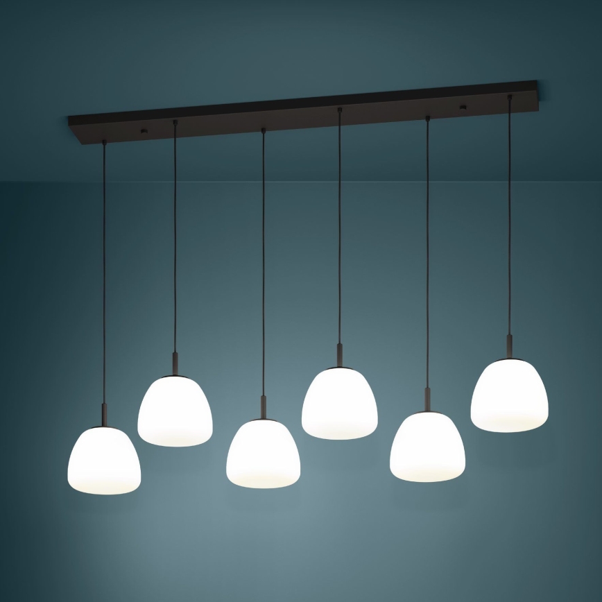 Eglo - Luster na sajli 6xE27/40W/230V crno