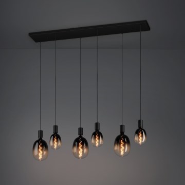 Eglo - Luster na sajli 6xE27/40W/230V crno