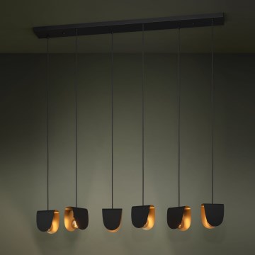 Eglo - Luster na sajli 6xE27/40W/230V crno/zlatna