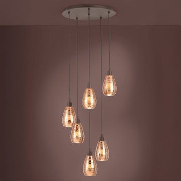 Eglo - Luster na sajli 6xE27/60W/230V