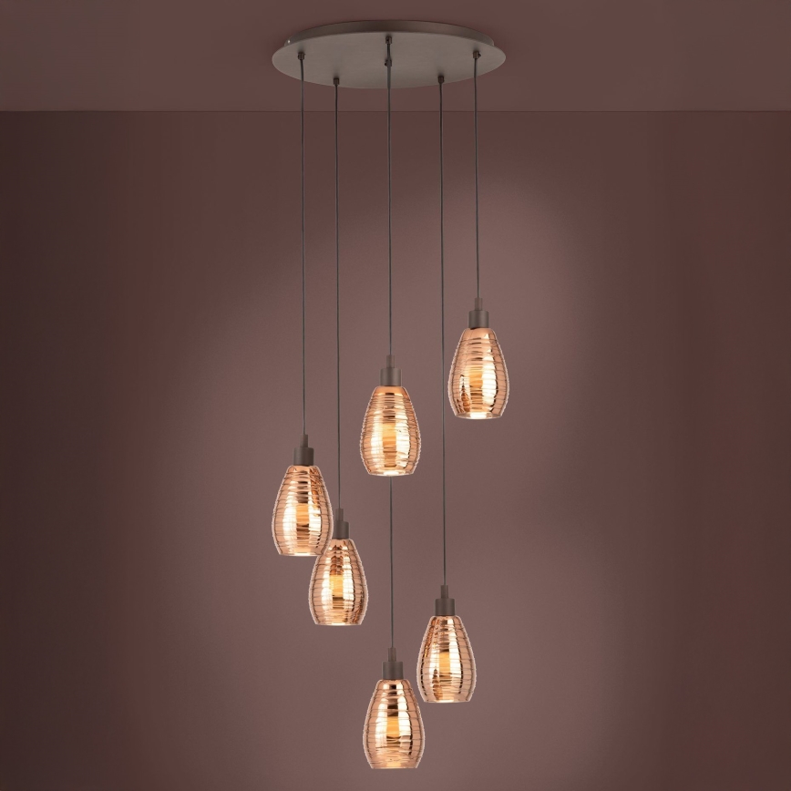 Eglo - Luster na sajli 6xE27/60W/230V