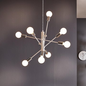 Eglo - Luster na sajli 8xE27/60W/230V bela