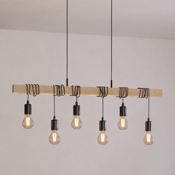 Eglo - Luster na sajli TOWNSHEND 6xE27/60W/230V - FSC sertifikovano