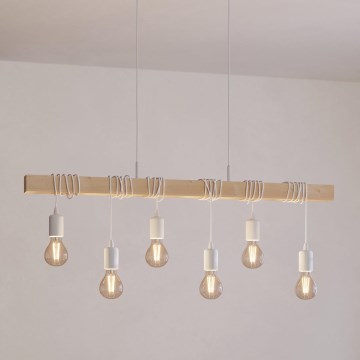 Eglo - Luster na sajli TOWNSHEND 6xE27/60W/230V - FSC sertifikovano
