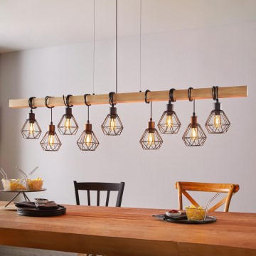 Eglo - Luster na sajli TOWNSHEND 9xE27/60W/230V - FSC sertifikovano