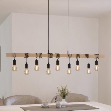 Eglo - Luster na sajli TOWNSHEND 9xE27/60W/230V - FSC sertifikovano