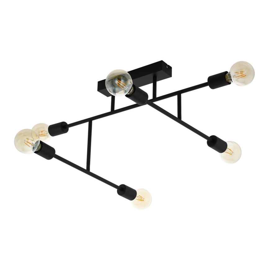 Eglo - Nadgradni luster 6xE27/40W/230V crno