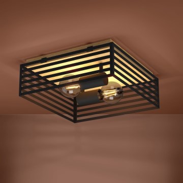 Eglo - Plafonjera 2xE27/40W/230V crno/braon