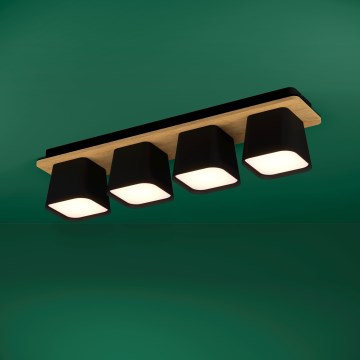 Eglo - Plafonjera 4xE27/40W/230V crno/braon
